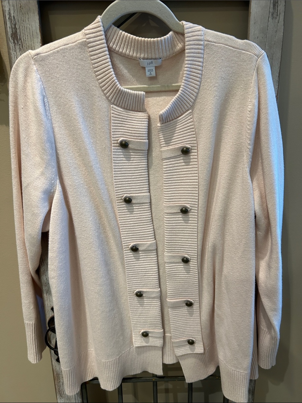J. Jill Soft Blush Pink Open-Front Cardigan Sweater